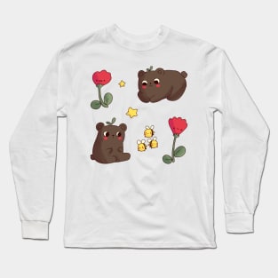 Cute bear stickers pack Long Sleeve T-Shirt